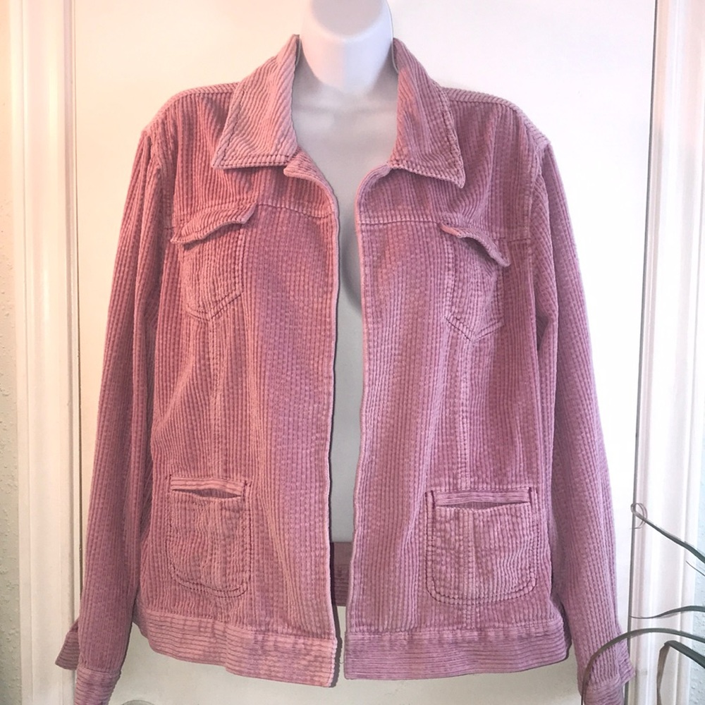 J Jill Pink Corduroy Jacket Shacket Size Large